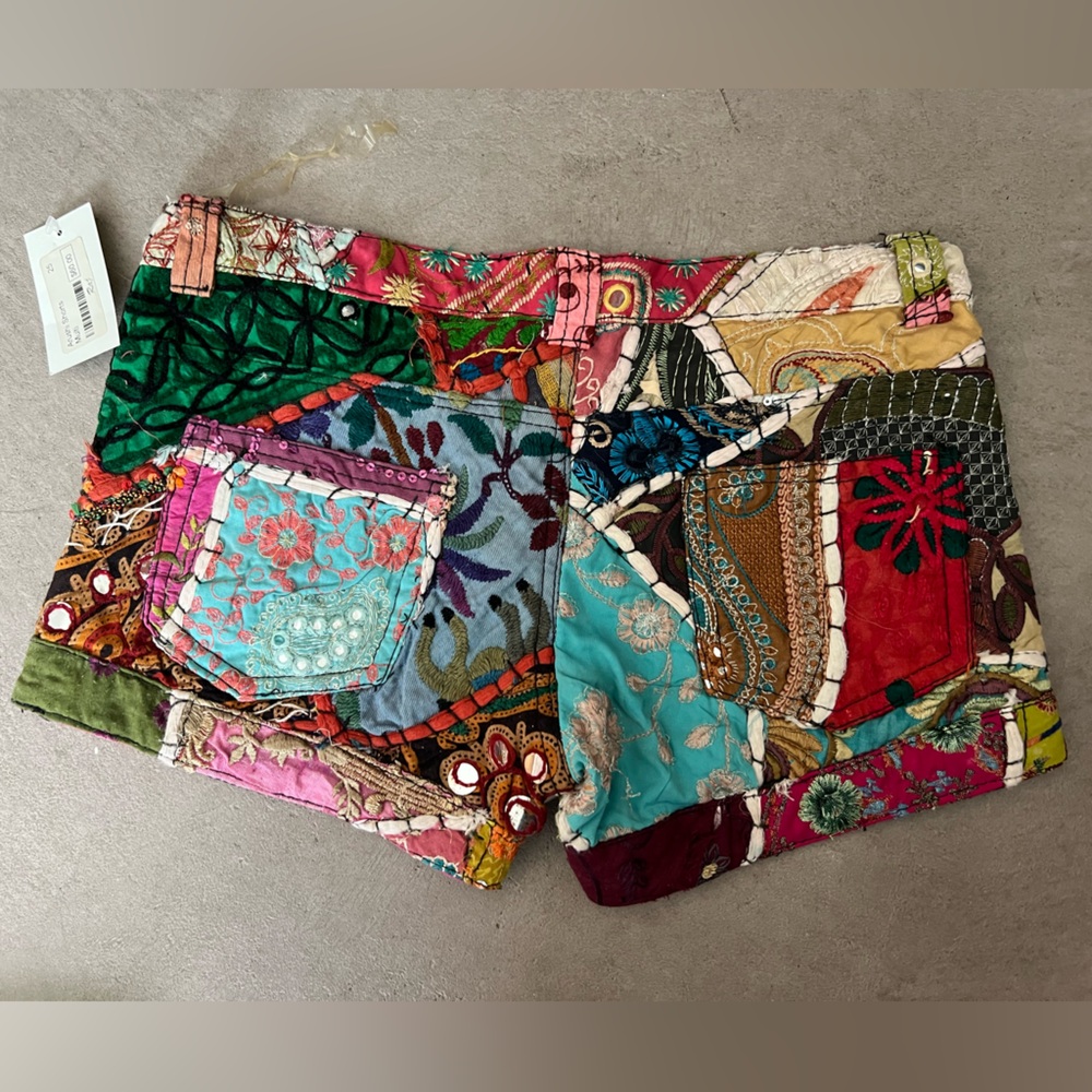 Raj Multicolor Patchwork Shorts NWT - image 4